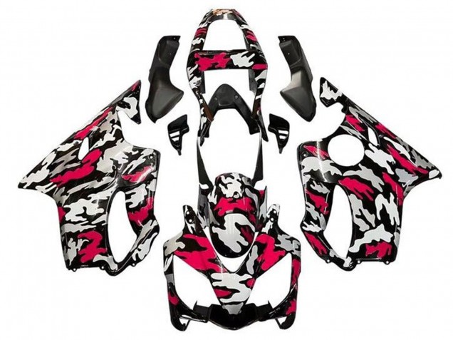 Honda CBR600 F4i Motorrad Verkleidung 2001-2003 - Schwarz Rot Grau Camouflage