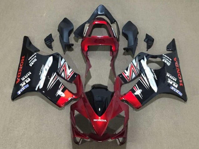 Honda CBR600 F4i Motorrad Verkleidung 2001-2003 - Bonbon Rot Glanzendes Schwarz