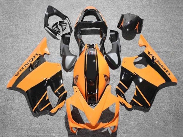 Honda CBR600 F4i Motorrad Verkleidung 2001-2003 - Orange Glanzendes Schwarz Streifen