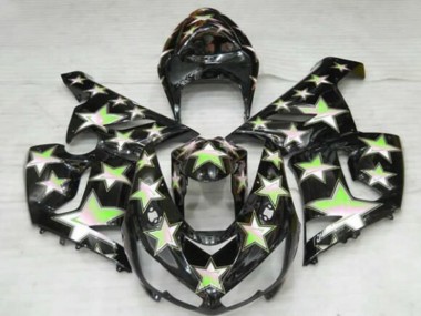 Kawasaki ZX6R Motorrad Verkleidung 2005-2006 - Schwarz Grun Silber