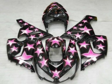 Kawasaki ZX6R Motorrad Verkleidung 2005-2006 - Schwarz Rosa Stern