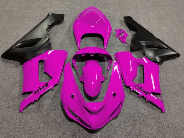 Kawasaki ZX6R Motorrad Verkleidung 2005-2006 - Rosa Matt Schwarz