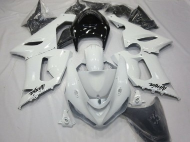 Kawasaki ZX6R Motorrad Verkleidung 2005-2006 - Weiss Schwarz
