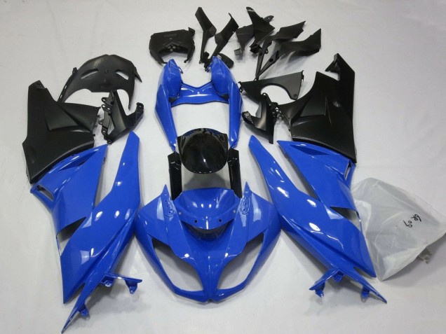 Kawasaki ZX6R Motorrad Verkleidung 2007-2008 - Blau Schwarz Matt Schwarz
