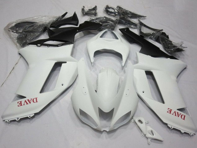 Kawasaki ZX6R Motorrad Verkleidung 2007-2008 - Matt Weiss Rot