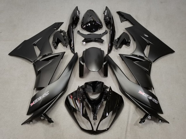 Kawasaki ZX6R Motorrad Verkleidung 2009-2012 - Matt Schwarz Glanzendes Schwarz Weiss Rot