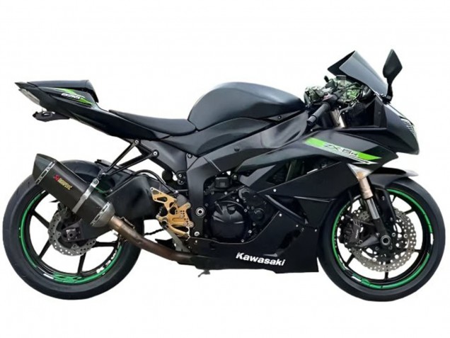 Kawasaki ZX6R Motorrad Verkleidung 2009-2012 - Matt Schwarz Grun