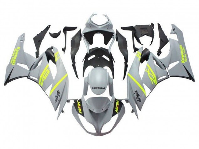 Kawasaki ZX6R Motorrad Verkleidung 2009-2012 - Grau Gelb Schwarz