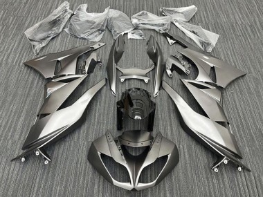 Kawasaki ZX6R Motorrad Verkleidung 2009-2012 - Matt Silber Schwarz