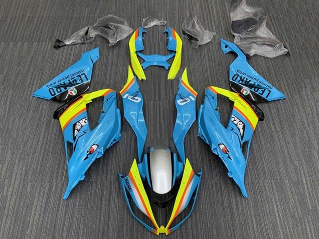 Kawasaki ZX6R Motorrad Verkleidung 2013-2018 - Hellblau Gelb Orange Schwarz Silber