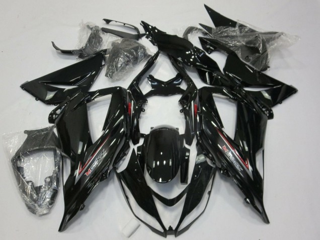 Kawasaki ZX6R Motorrad Verkleidung 2013-2018 - Glanzendes Schwarz Silber Rot
