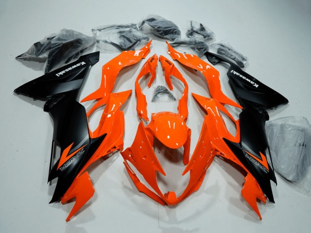 Kawasaki ZX6R Motorrad Verkleidung 2019-2022 - Orange Matt Schwarz