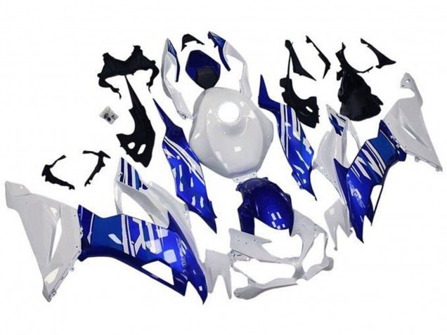 Kawasaki ZX6R Motorrad Verkleidung 2019-2022 - Weiss Blau