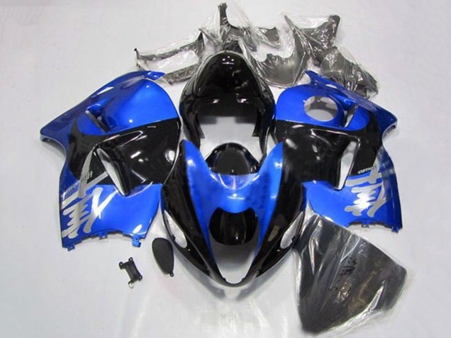Suzuki GSXR 1300 Hayabusa Motorrad Verkleidung 1996-2007 - Blau Chrome Schwarz