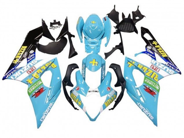 Suzuki GSXR 1000 Motorrad Verkleidung 2005-2006 - Hellblau Grun Schwarz Gelb Rizla
