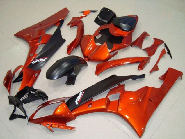 Yamaha YZF R6 Motorrad Verkleidung Kit 2006-2007 - Orange Matt Schwarz