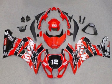 Suzuki GSXR1000 Motorrad Verkleidung 2017-2024 - Rot Weiss Schwarz Motul 12