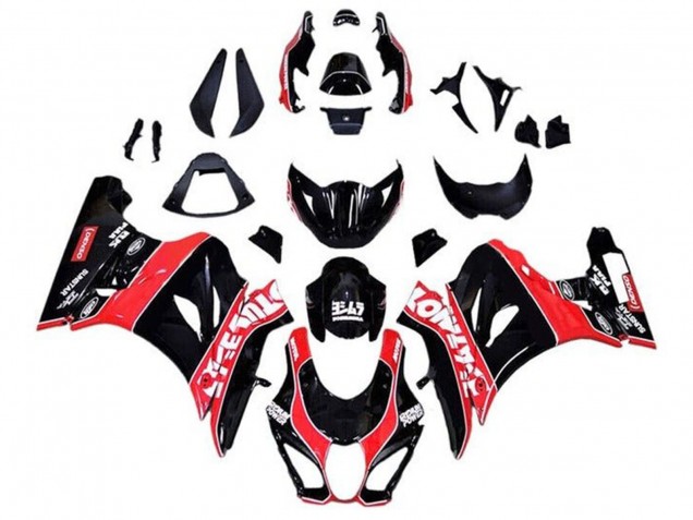 Suzuki GSXR1000 Motorrad Verkleidung 2017-2025 - Glanzendes Schwarz Rot Weiss PinStreifen