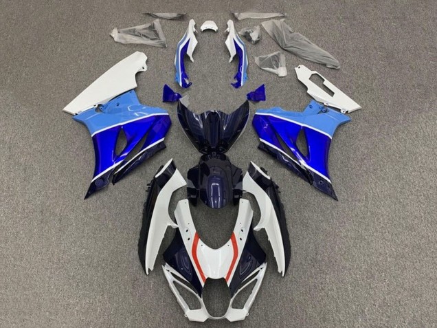 Suzuki GSXR1000 Motorrad Verkleidung 2017-2025 - Weiss Triple Blau Rot
