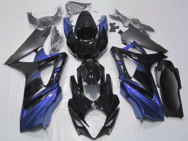 Suzuki GSXR 1000 Motorrad Verkleidungen Kit 2007-2008 - Glanzendes Schwarz Matt Schwarz