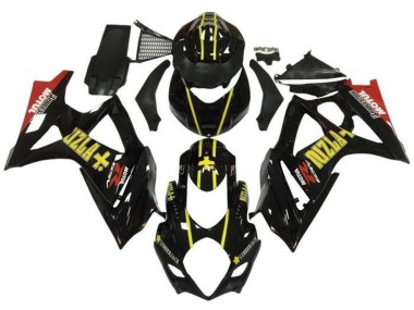 Suzuki GSXR 1000 Motorrad Verkleidung 2007-2008 - Schwarz Gelb Rot Rizla