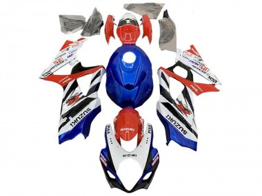 Suzuki GSXR 1000 Motorrad Verkleidung 2007-2008 - Weiss Rot Blau Schwarz