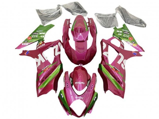 Suzuki GSXR 1000 Motorrad Verkleidung 2007-2008 - Rosa Grun Weiss