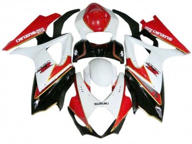 Suzuki GSXR 1000 Motorrad Verkleidung 2007-2008 - Weiss Rot Gold Schwarz