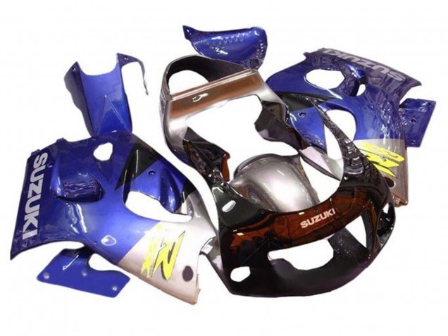 Suzuki GSXR 600 / GSXR 750 Motorrad Verkleidung 1996-2000 - Blau Silber Schwarz