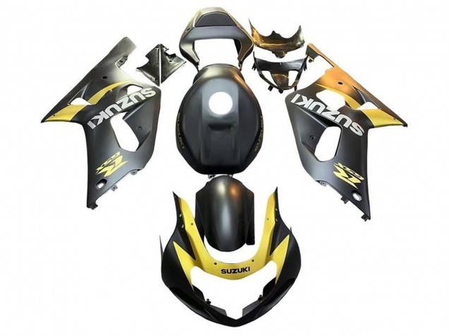 Suzuki GSXR 600 / GSXR 750 Motorrad Verkleidung 2001-2003 - Matt Schwarz Gelb