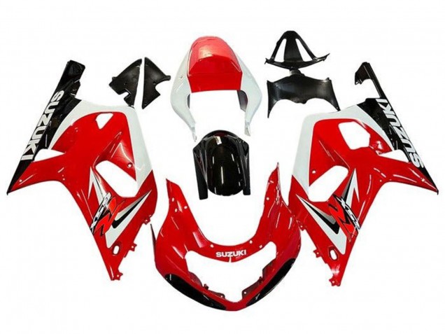 Suzuki GSXR 600 / GSXR 750 Motorrad Verkleidung 2001-2003 - Rot Weiss Glanzendes Schwarz