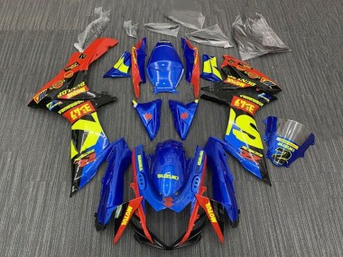 Suzuki GSXR 600 / GSXR 750 Motorrad Verkleidung 2011-2024 - Blau Rot Gelb Schwarz
