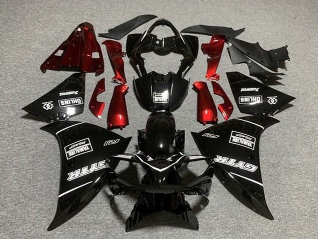 Yamaha YZF 1000 R1 Motorrad Verkleidung 2009-2011 - Glanzendes Schwarz GYTR Rot