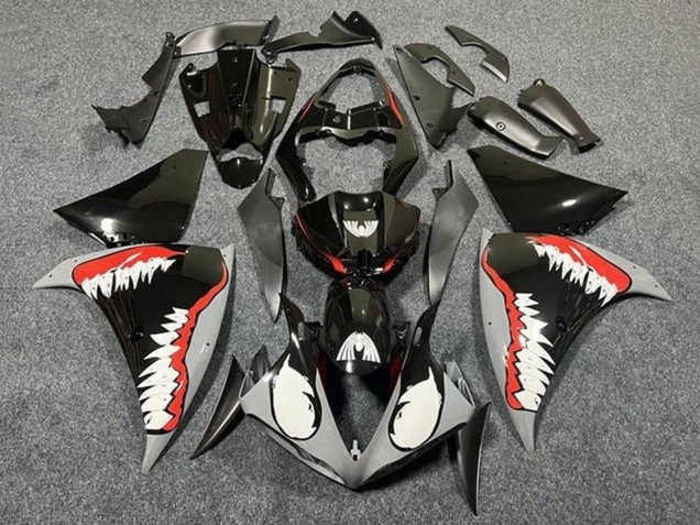 Yamaha YZF 1000 R1 Motorrad Verkleidung 2009-2011 - Grau Schwarz Rot Weiss Hai