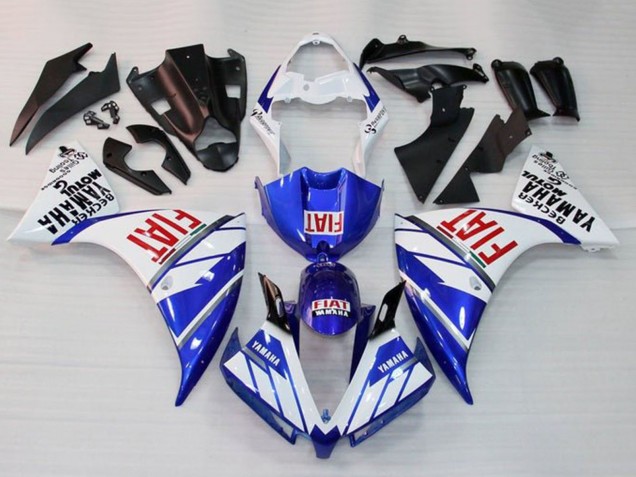 Yamaha YZF 1000 R1 Motorrad Verkleidung 2009-2011 - Weiss Blau Rot Fiat