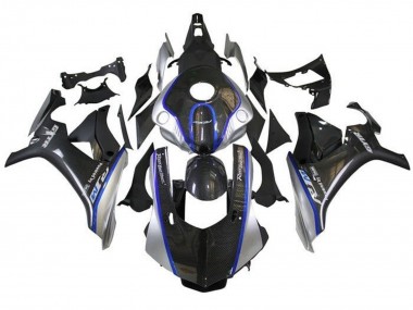Yamaha YZF 1000 R1 Motorrad Verkleidung 2015-2019 - Kunst Carbonfaser Silber Blau R1M