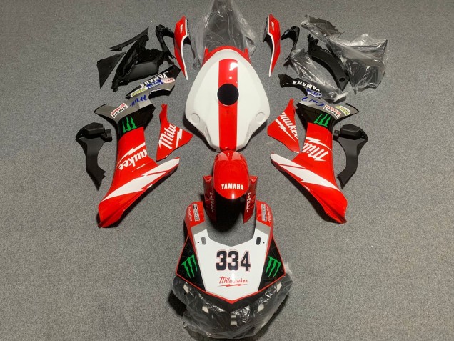 Yamaha YZF 1000 R1 Motorrad Verkleidung 2020-2025 - Weiss Rot Schwarz Grun Monster Milwaukee