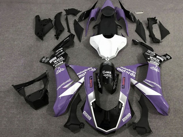 Yamaha YZF 1000 R1 Motorrad Verkleidung 2020-2025 - Lila Weiss Glanzendes Schwarz Sam