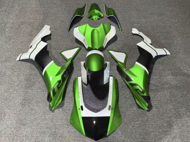 Yamaha YZF 1000 R1 Motorrad Verkleidung 2020-2025 - Weiss Grun Kunst Carbonfaser