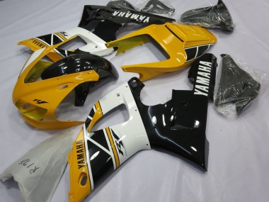 Yamaha YZF 1000 R1 Motorrad Verkleidung 1998-1999 - Gelb Weiss Glanzendes Schwarz