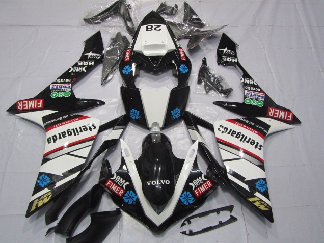 Yamaha YZF 1000 R1 Motorrad Verkleidung 2007-2008 - Glanzendes Schwarz Weiss Rot Blau Volvo Sterilgarda Fimer