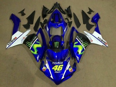 Yamaha YZF 1000 R1 Motorrad Verkleidung 2007-2008 - Blau Weiss Schwarz Grun MoviStar Monster ENEOS