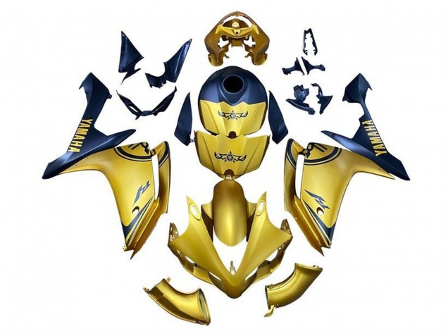 Yamaha YZF 1000 R1 Motorrad Verkleidung 2007-2008 - Gold Blau
