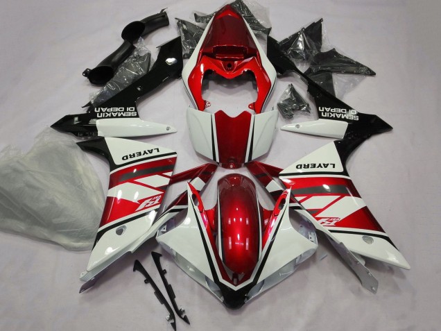 Yamaha YZF 1000 R1 Motorrad Verkleidung 2007-2008 - Weiss Rot Schwarz Layerd