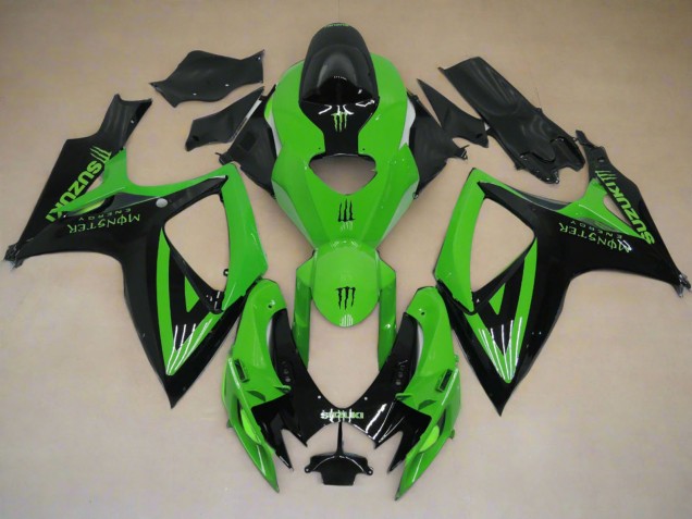 Suzuki GSXR 600 / GSXR 750 Motorrad Verkleidung 2006-2007 - Grun Schwarz Monster