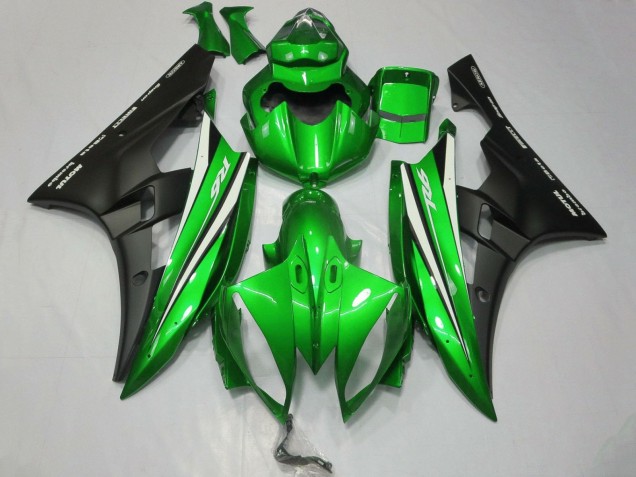 Yamaha YZF R6 Motorrad Verkleidung 2006-2007 - Grun Weiss Matt Schwarz