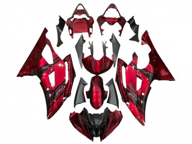 Yamaha YZF R6 Motorrad Verkleidung 2008-2016 - Rot Schwarz Streifen