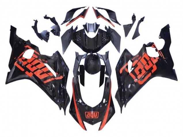 Yamaha YZF R6 Motorrad Verkleidung 2017-2025 - Glanzendes Schwarz Rot AGV