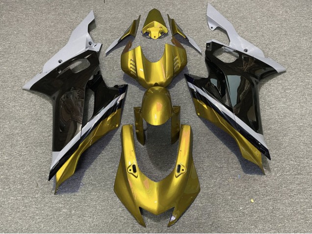 Yamaha YZF R6 Motorrad Verkleidung 2017-2025 - Grau Gold Glanzendes Schwarz