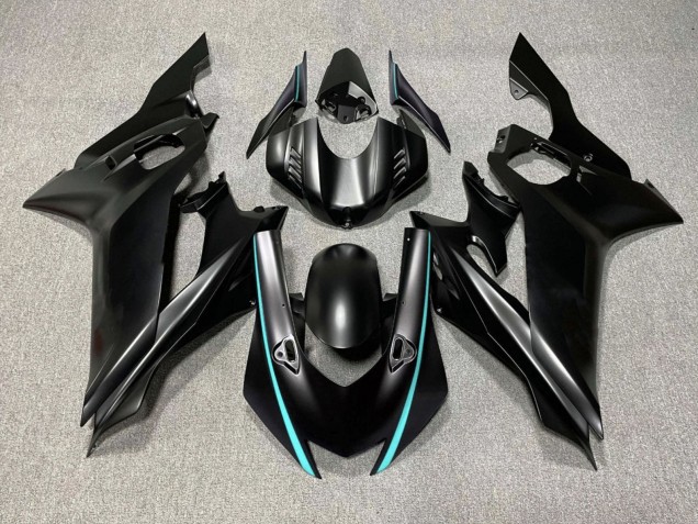 Yamaha YZF R6 Motorrad Verkleidung 2017-2025 - Matt Schwarz Turkis Blau